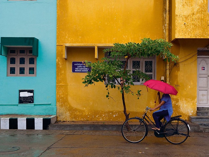 cyclist in pondicherry